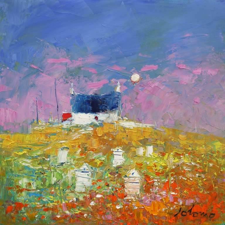 Wild Garden And Beehives Argyll 12x12 - John Lowrie Morrison