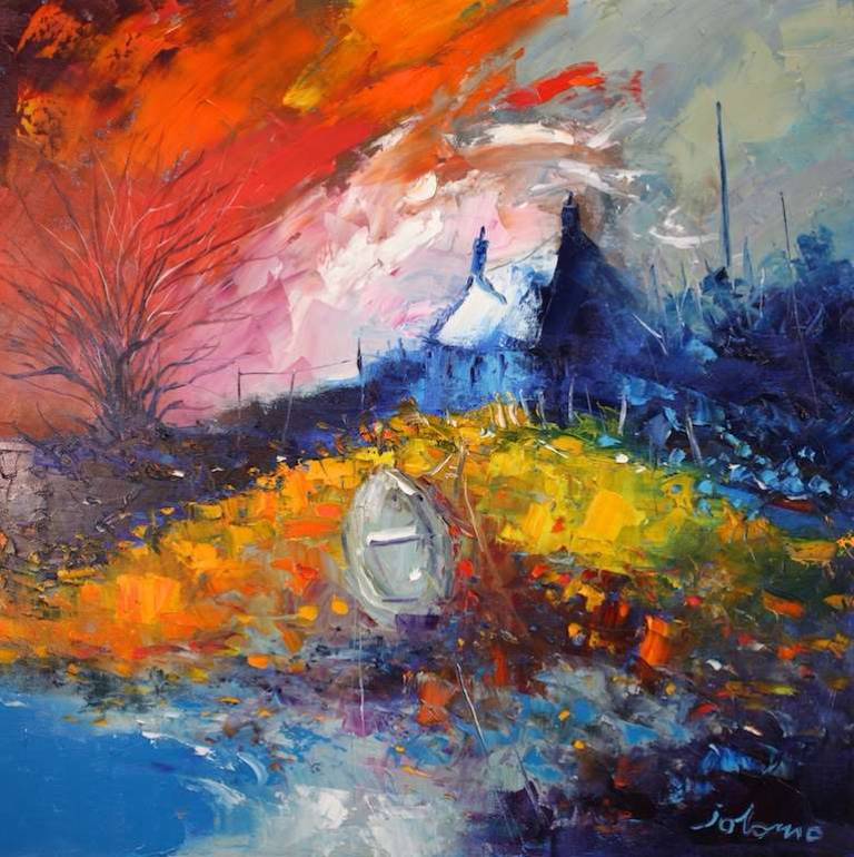 A Stormy Eveninglight In The Hebrides 20x20 - John Lowrie Morrison
