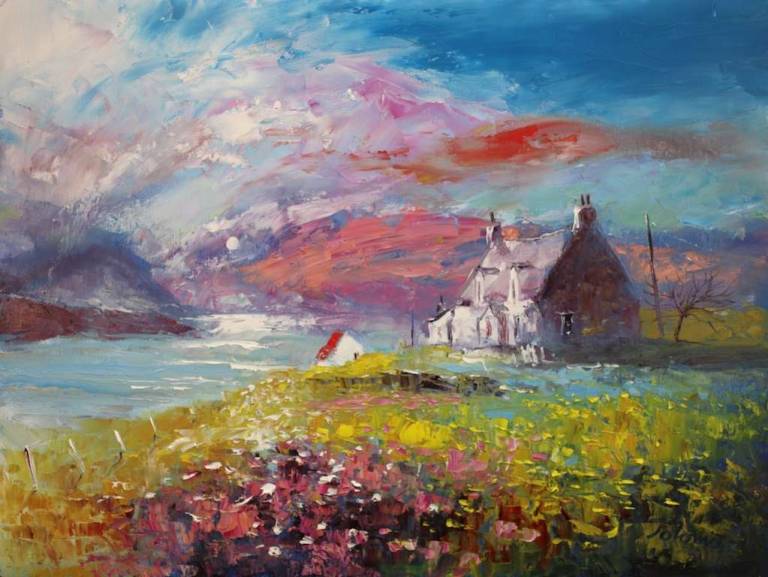 Morning Mist Arivruach Isle Of Lewis 18x24 - John Lowrie Morrison