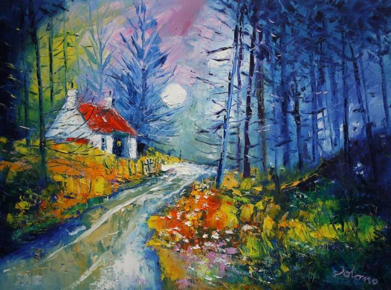 Misty Morninglight Knapdale Argyll 18x24 - John Lowrie Morrison