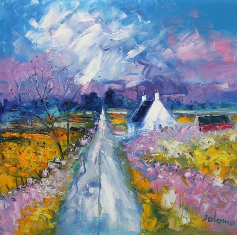 Geese and Summer Storm Isle of Islay 24x24 SOLD - John Lowrie Morrison