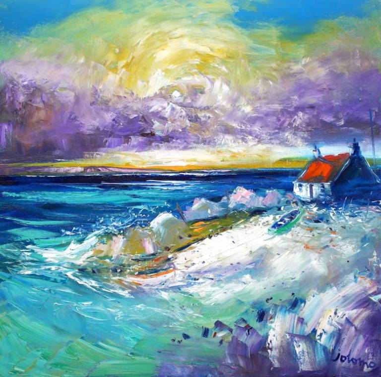 Incoming tide Loch Gruinart Isle of Islay 24x24 SOLD - John Lowrie Morrison