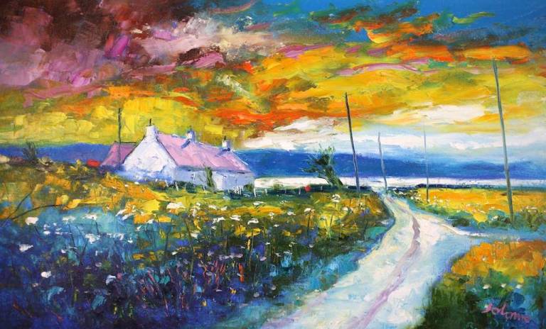 Storm Passing Over Kintyre Looking From Gigha 20x32 - John Lowrie Morrison