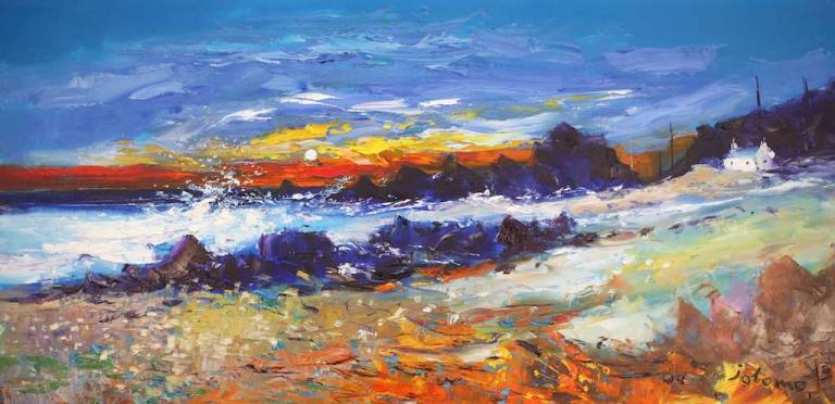 Stormy Breakers Putechan Kintyre 16x32 - John Lowrie Morrison
