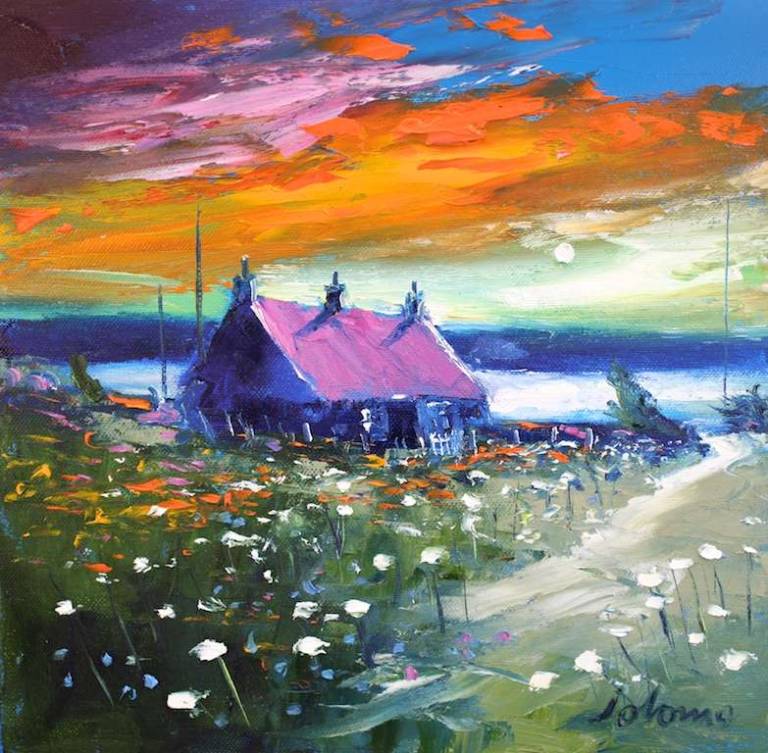 A Soft Dawnlight over Kintyre 12x12 - John Lowrie Morrison