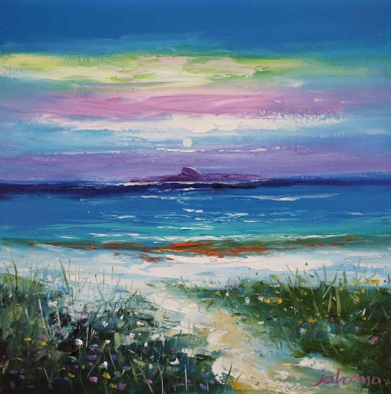 An Evening Gloaming The Dutchman's Cap from Iona 16x16 - John Lowrie Morrison