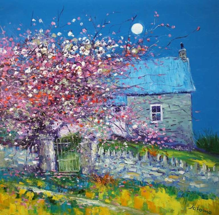 Barnluasgan Blossoms Knapdale Argyll 30x30 - John Lowrie Morrison