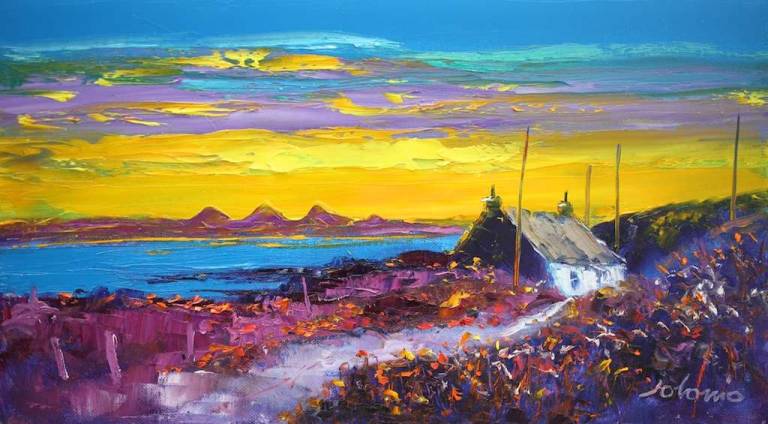 A Summer Sunset The Paps Of Jura 10x18 - John Lowrie Morrison