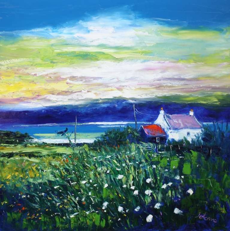 An Evening Gloaming Isle of Gigha 30x30 - John Lowrie Morrison