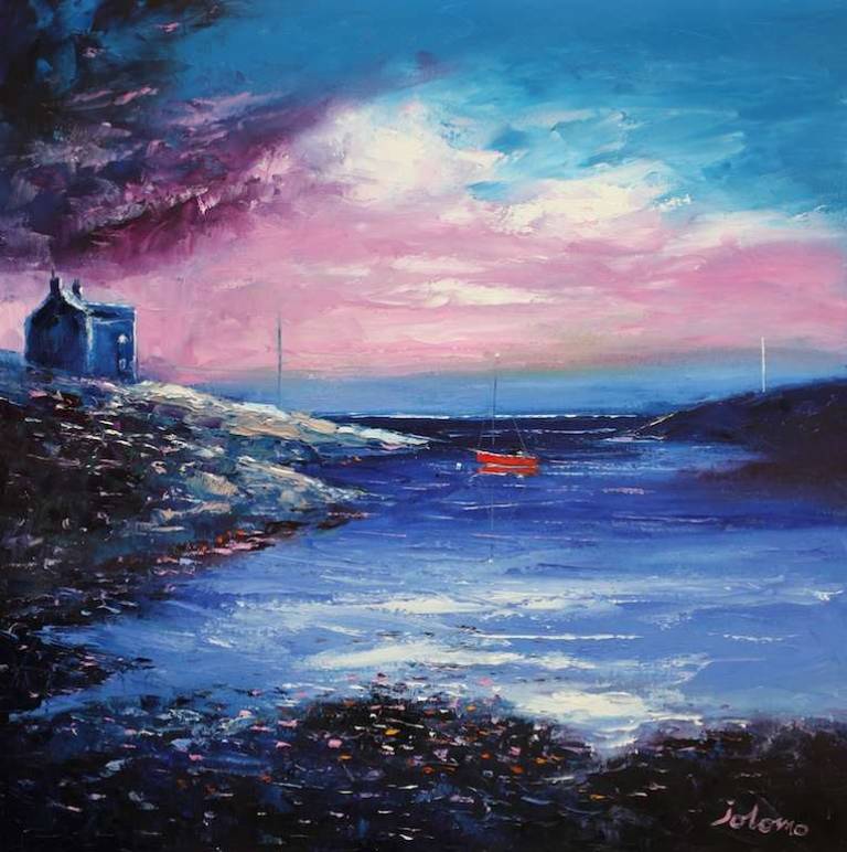 Daybreak Over Earsary Isle Of Barra 24x24 - John Lowrie Morrison