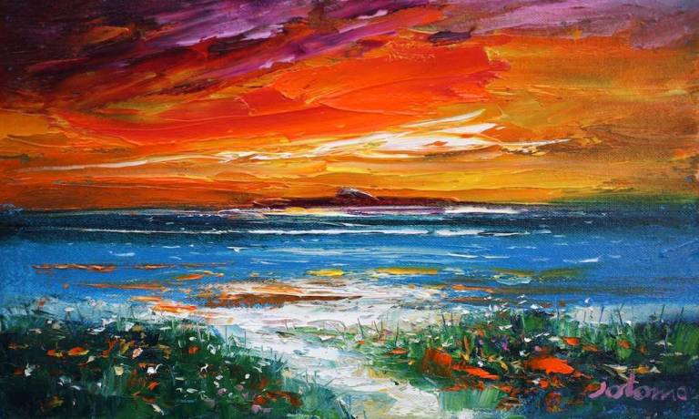 An Autumn Sunset The Dutchman's Cap 10x16 - John Lowrie Morrison