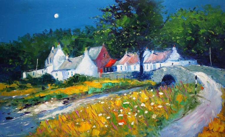 Summer Eveninglight Grogport Argyll 20x32 - John Lowrie Morrison