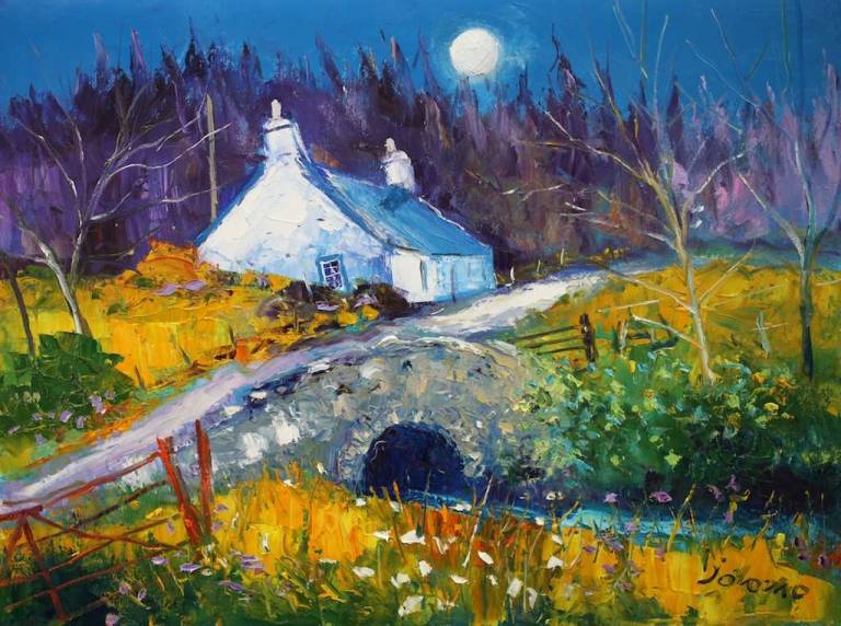 Crofthouse & Bridge Kintyre 18x24 - John Lowrie Morrison
