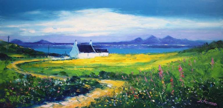 The Paps of Jura from Isle of Gigha 16x32 - John Lowrie Morrison