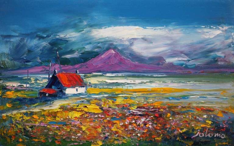 Croft on the Machair South Uist 10x16 - John Lowrie Morrison