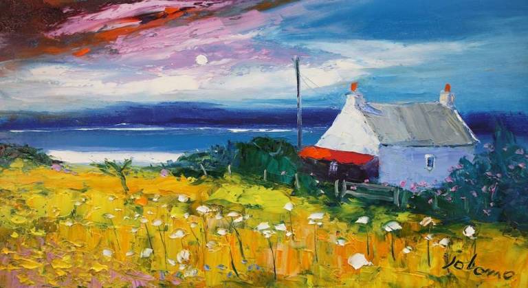 Soft Morninglight Over Gigha 10x18 SOLD - John Lowrie Morrison