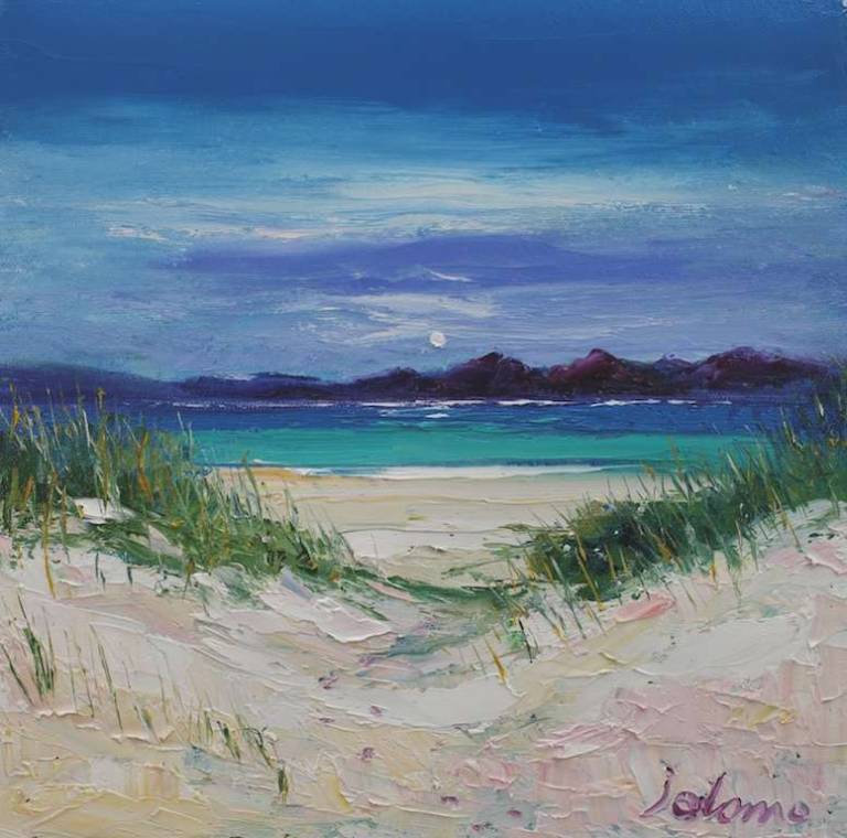 Footprints In The Sand Luskentyre Isle of Harris 12x12 - John Lowrie Morrison