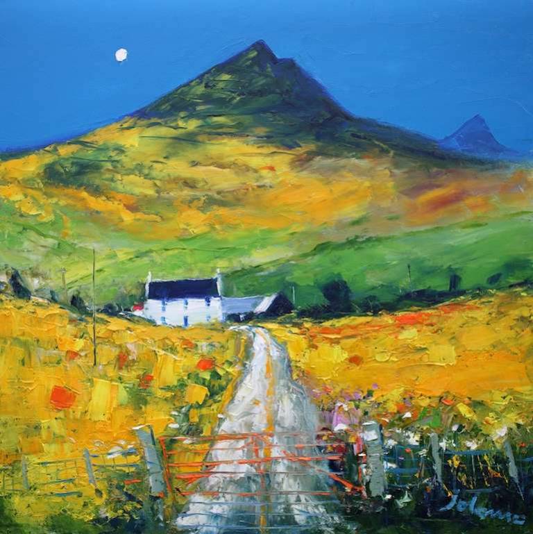 House Under Ben More Isle of Mull 20x20 - John Lowrie Morrison