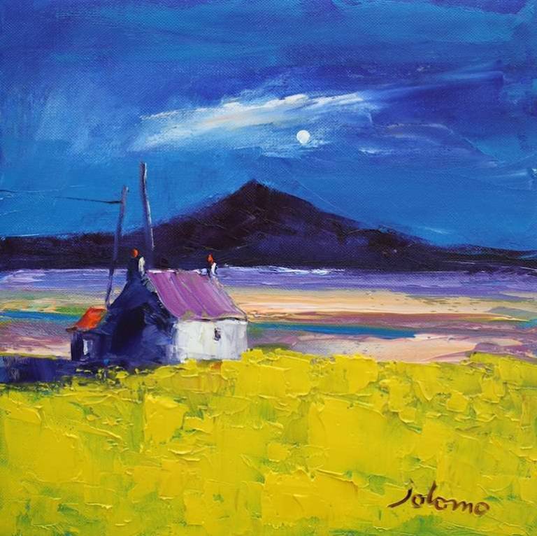 An Evening Gloaming South Uist 12x12 - John Lowrie Morrison