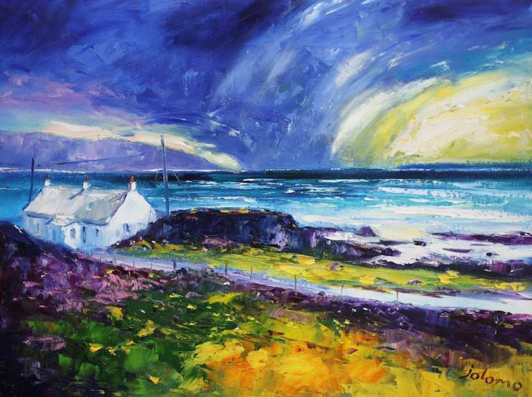 Big Storm Over The Mull of Kintyre Heading for Rathlin Island 18x24 - John Lowrie Morrison
