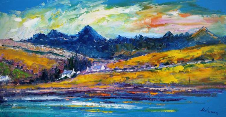 Stormy Skies Loch Harport Isle of Skye 16x30 - John Lowrie Morrison