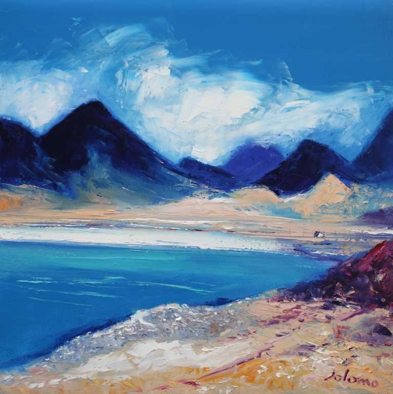 Light Rain Camasunary Bay Loch Scavaig Isle of Skye 16x16 - John Lowrie Morrison