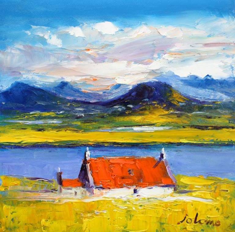 Red Roof Isle of Lewis 12x12 - John Lowrie Morrison