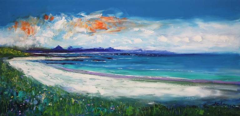 Stormy Light Balnahard Beach Isle of Colonsay 16x30 - SOLD - John Lowrie Morrison