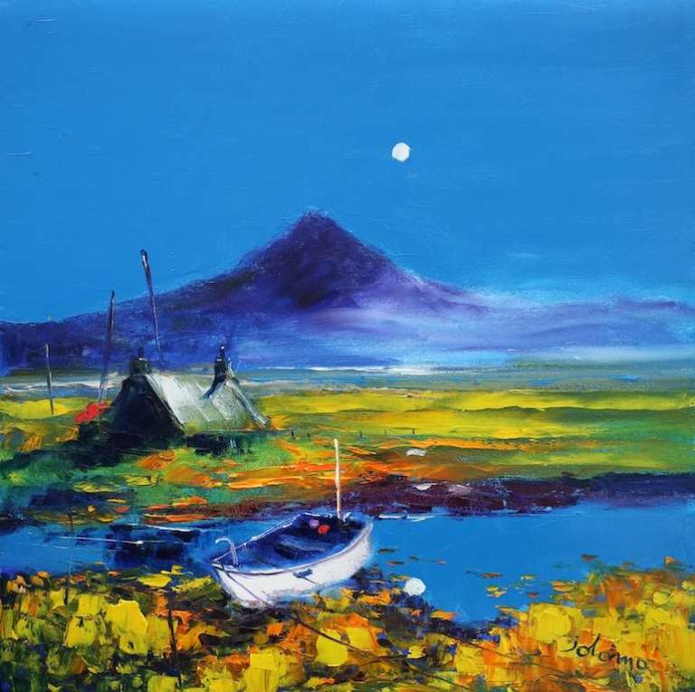 Evening Mist Isle of Benbecula 20x20 - John Lowrie Morrison