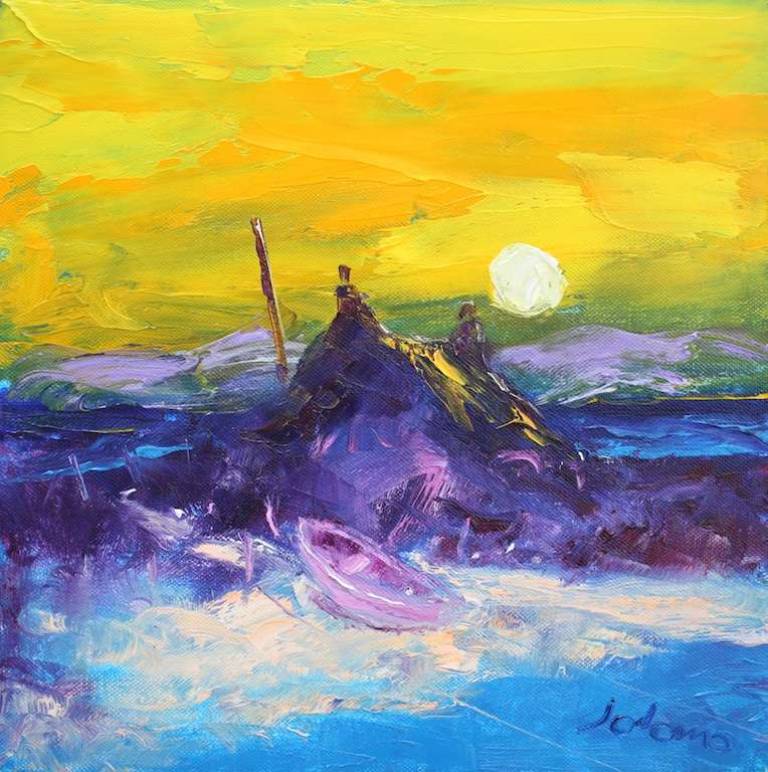 Sunrise Isle of South Uist 12x12 RESERVED - John Lowrie Morrison