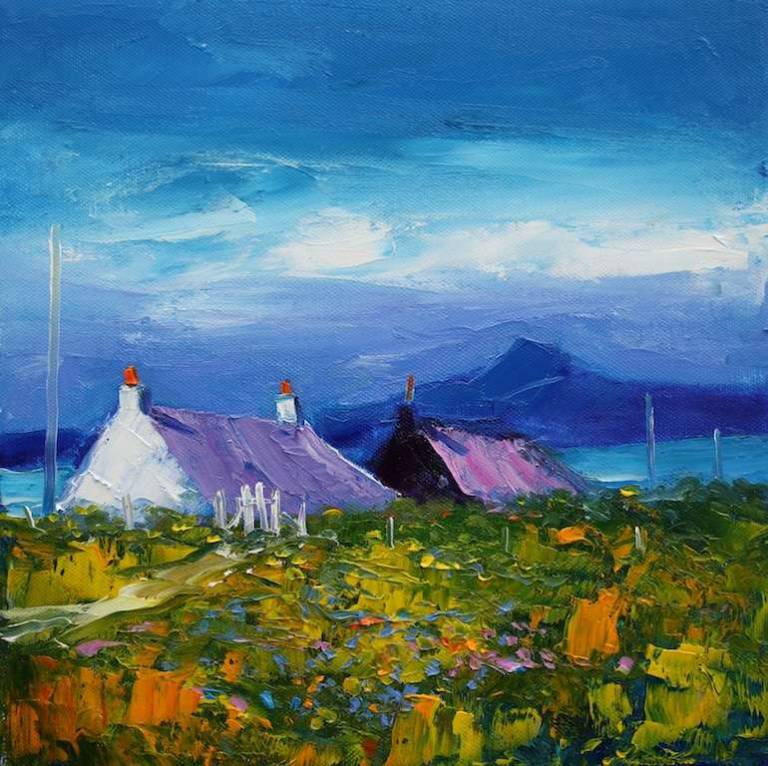 Ben More Looking From Cuil Phail Iona 12x12 - SOLD - John Lowrie Morrison