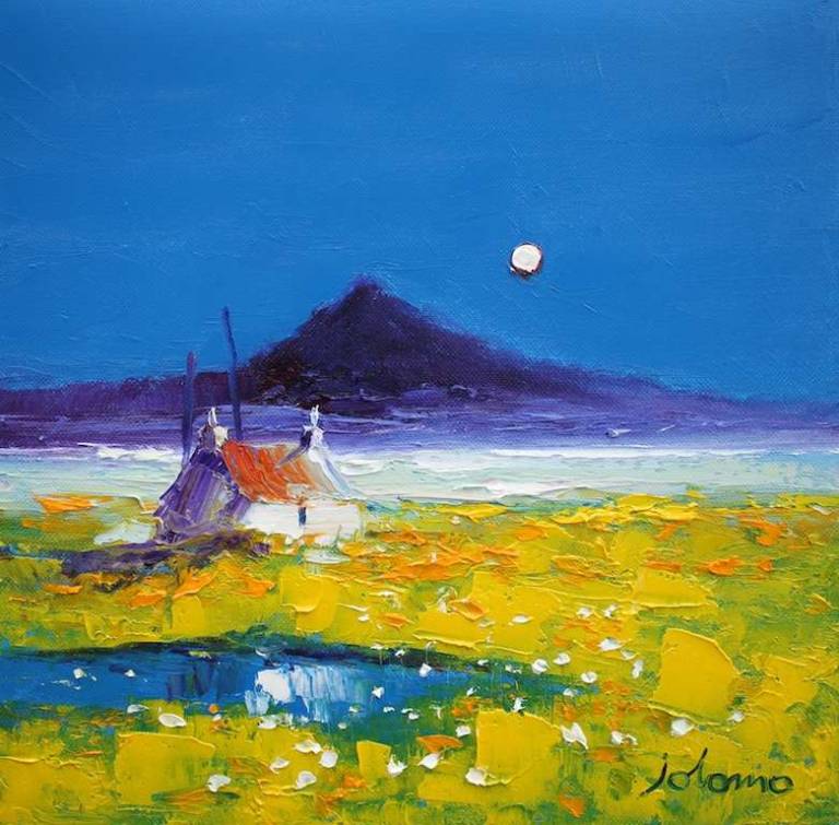 Moonlight on The Machair South Uist 12x12 - John Lowrie Morrison