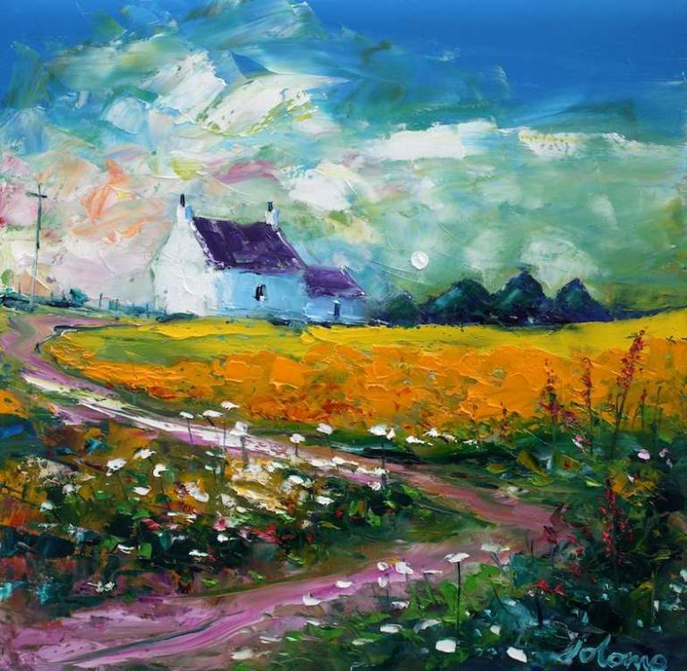 Misty Eveninglight Ardailly Isle of Gigha 16x16 - John Lowrie Morrison
