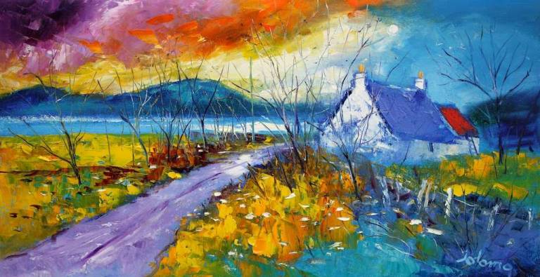 Archie The Jura's Cottage Keills By Tayvallich 16x30 - John Lowrie Morrison