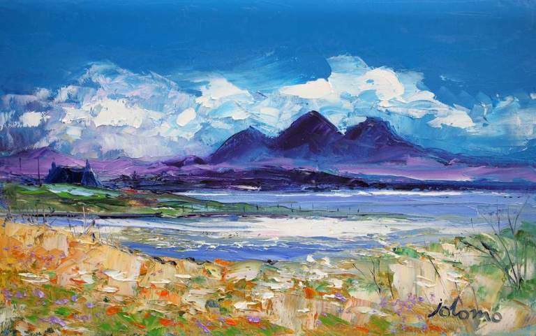 Danna & The Paps Of Jura Summer Eveninglight 10x16 - John Lowrie Morrison