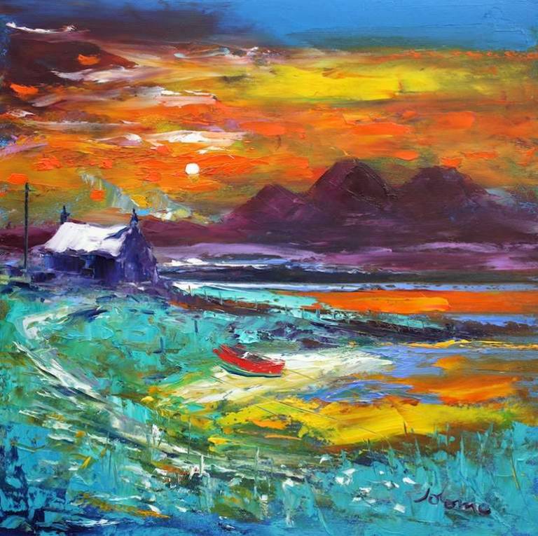 Isle Of Danna Looking To The Paps 16x16 - John Lowrie Morrison