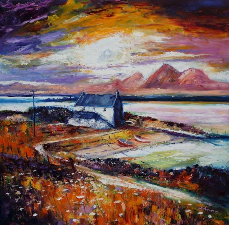 Eveninglight Port Nan Gallan Danna & The Paps 36x36 - John Lowrie Morrison