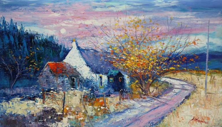 Autumn Eveninglight Archie's House Keills 20x34 - John Lowrie Morrison