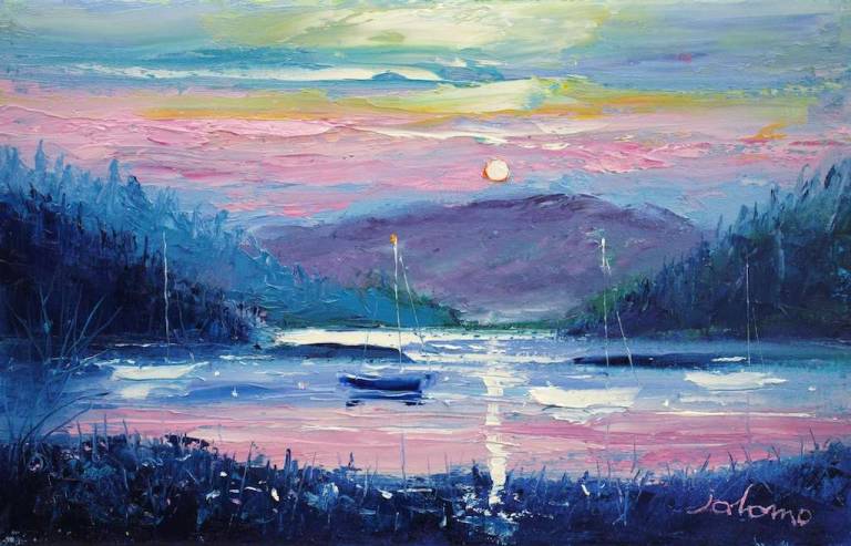 Eveninglight Tayvallich Bay 10x16 - John Lowrie Morrison