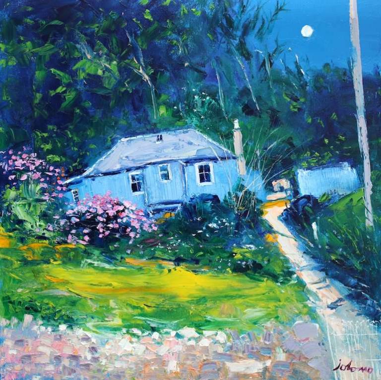 The Blue House Tayvallich 24x24 - John Lowrie Morrison