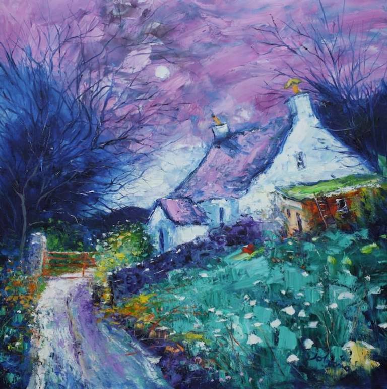 Stormy Evening The Gatehouse Taynish 30x30 - John Lowrie Morrison