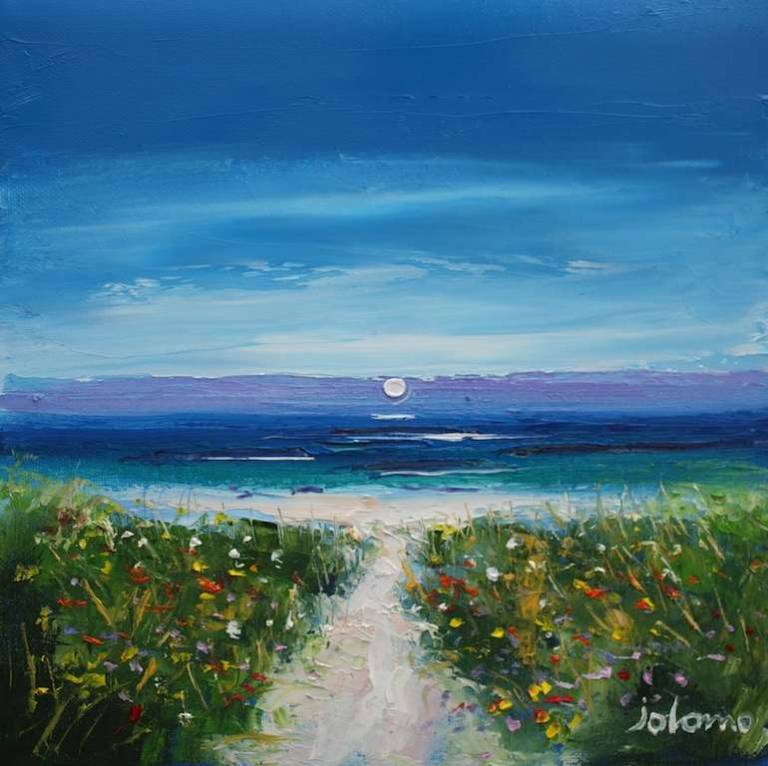Cliadh Beach Wild Flowers Isle of Coll 12x12 - John Lowrie Morrison
