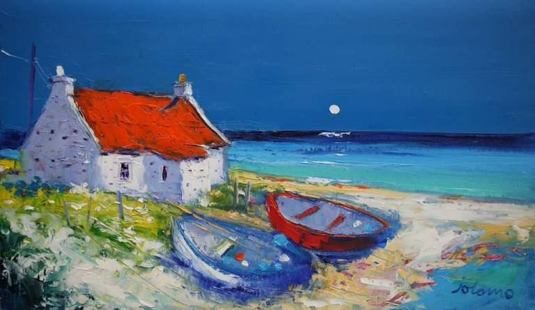 An Evening Gloaming Port Nan Long North Uist 14x24 - John Lowrie Morrison