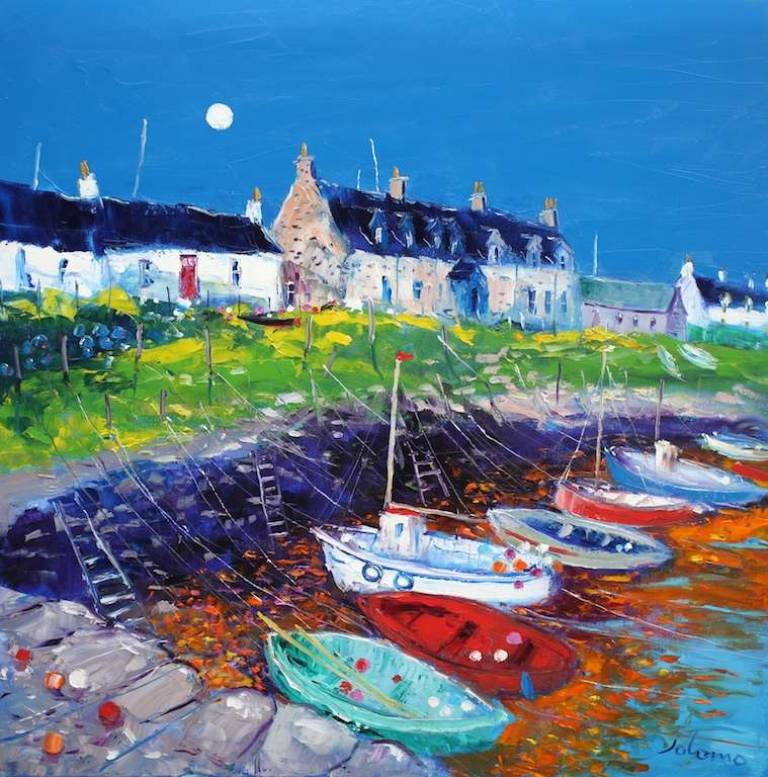 Evening Low Tide Arinagour Isle of Coll 30x30 - John Lowrie Morrison
