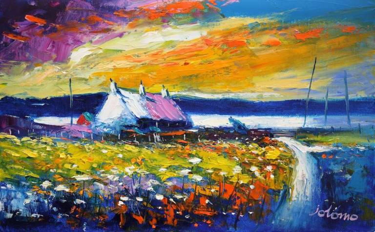 Dawn Wild Field South End Isle Of Gigha 10x16 - John Lowrie Morrison