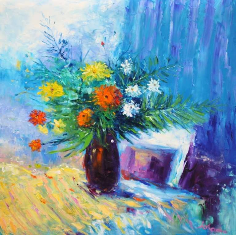 Flowers And Sketch Books 30x30 - John Lowrie Morrison