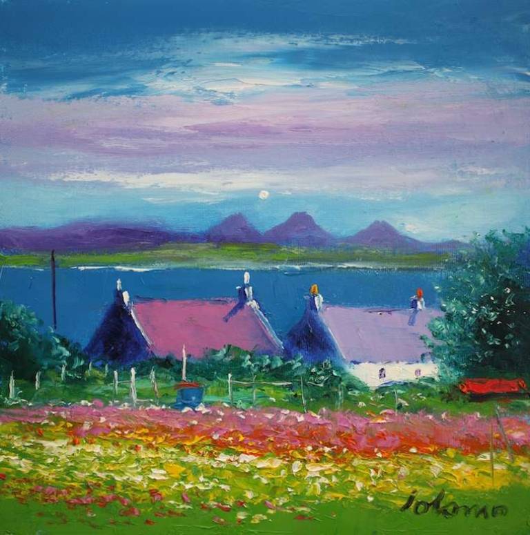 The Paps of Jura from Iona 12x12 - John Lowrie Morrison