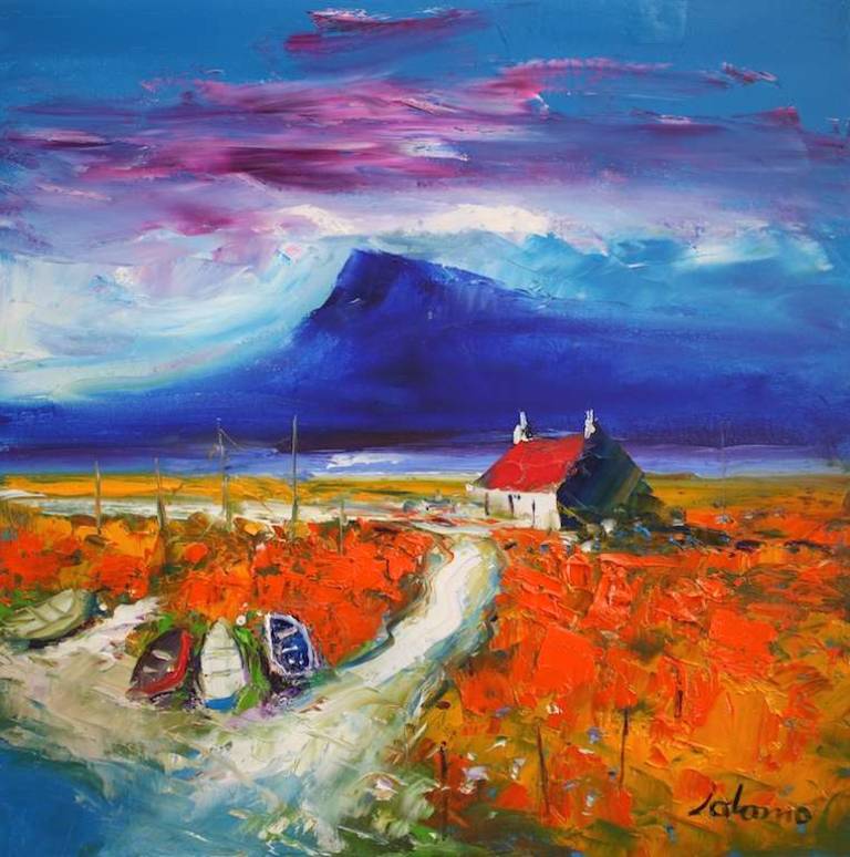 Soft Eveninglight on the Uists 16x16 - John Lowrie Morrison
