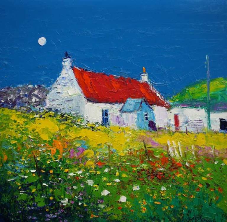 The Old Post Office Isle of Eriskay 24x24 - John Lowrie Morrison