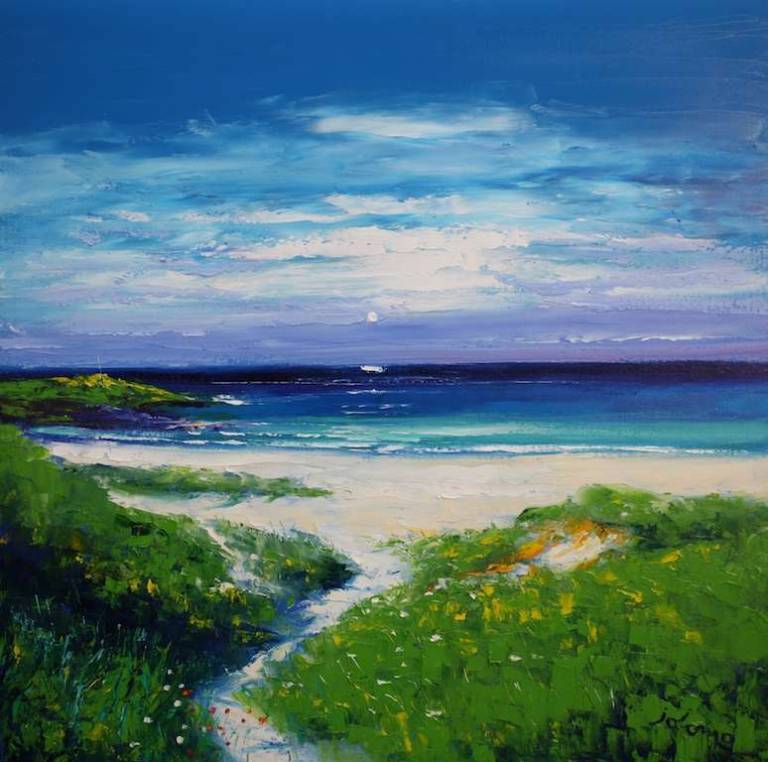 Beach Path Baleloch North Uist 30x30 - John Lowrie Morrison